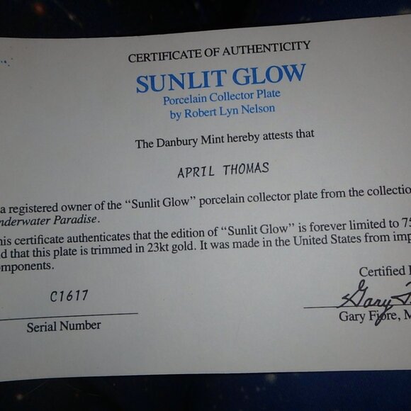 Sunlit Glow by Robert Lyn Nelson 1991 Underwater Paradise Collection - Picture 2 of 4